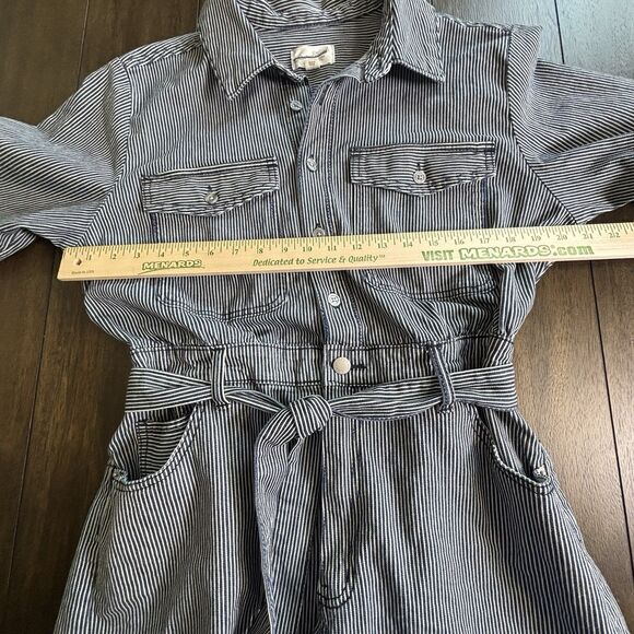 Universal Thread Short Sleeve Blue Stripe Denim Romper size 12 - NEW! - Picture 6 of 9
